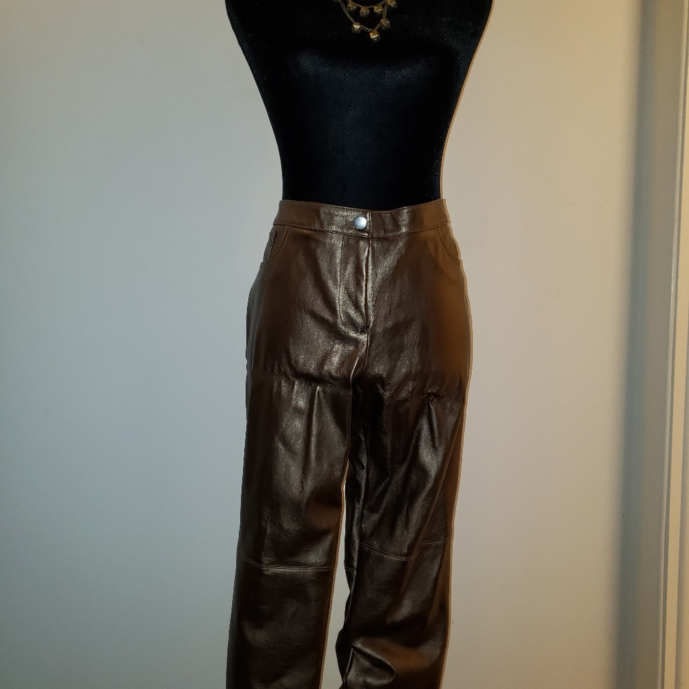 Faux leather pants